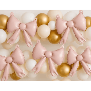 Powder Pink Bow Foil Balloons Garland
