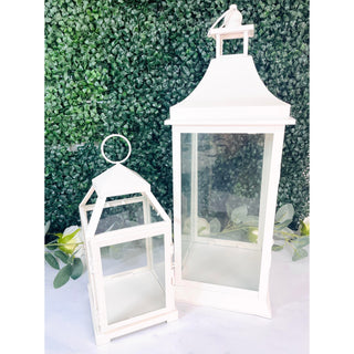 RENTAL Classic Ivory Lanterns - set of 2