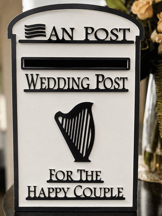 RENTAL Wedding Card Post Box - Happy Couple - Black & White