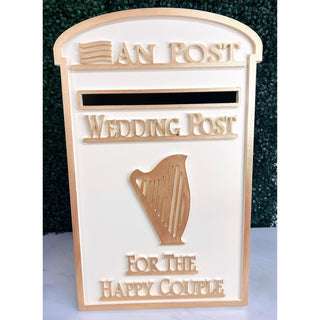 RENTAL Wedding Card Post Box - Happy Couple - Gold