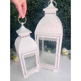 RENTAL Whitewash Lanterns - set of 2
