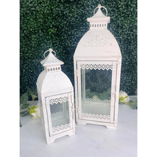 RENTAL Whitewash Lanterns - set of 2