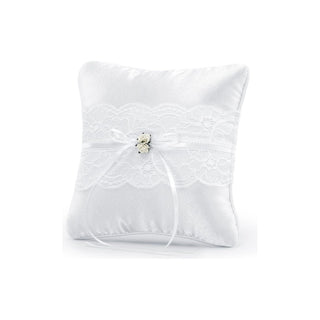 Ring Bearer Pillow, White 16cm x 16cm