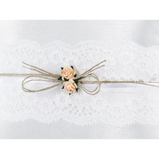 Ring Bearer Pillow, White with peach roses