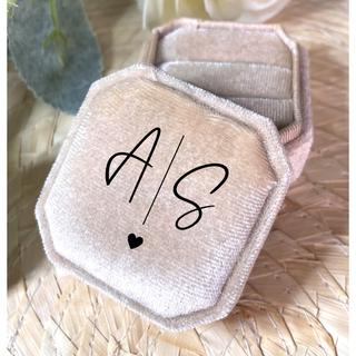Personalised Double Ring Box - Champagne/Gold