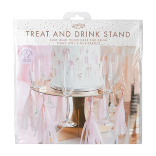 Rose Gold Cake Stand with Drinks Holders