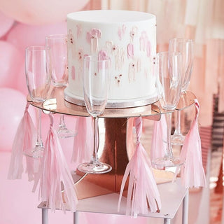Rose Gold Cake Stand with Drinks Holders