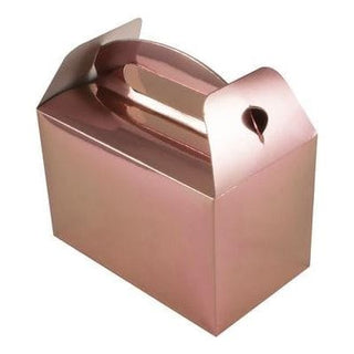 Rose Gold Party Boxes With Handles (6pk)