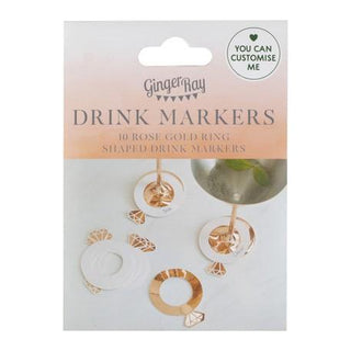 Rose Gold Ring Shaped Drink Markers