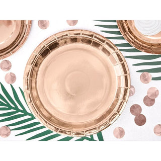 Round paper plates, rose gold, 23cm ( Pack of 6)