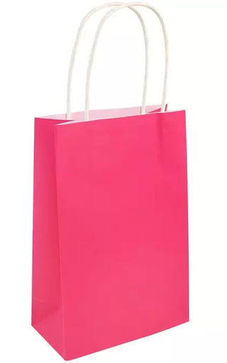 Party Bag, Hot Pink with Handles, 14Wx21Lx7Dcm
