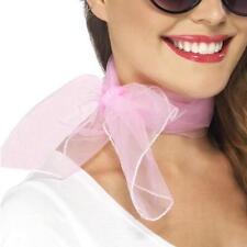 Pink chiffon neck scarf styled in a 1950s fashion, ideal for hen parties and retro-themed events.