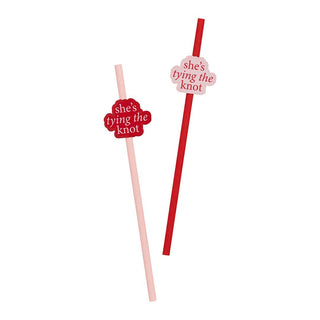 She's Tying the Knot Paper Straws - Red/Pink