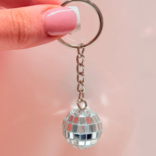 Silver Disco Ball Keychain