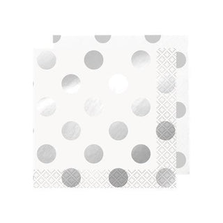 Silver Dots Beverage Napkins (16 pack)