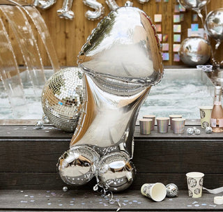 Silver Jumbo D*ck 40" Foil Balloon