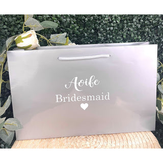 Personalised Bridal Bag - Large Silver