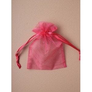 Small Organza Gift Bag  - 15 x 11cm,  Fuschia Pink.