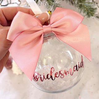 Personalised Snow Filled Bauble  - Any Wording