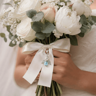 Something Blue Angel Bouquet Charm for Bride