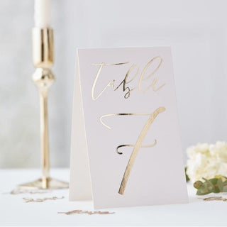 Table Card Numbers 1-12 - Gold Wedding