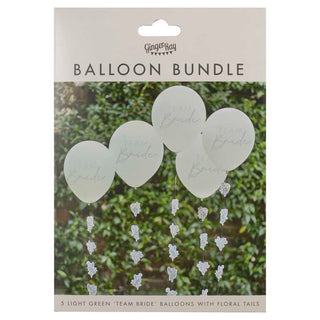 Team Bride Hen Party Balloons with Floral Balloon Tails
