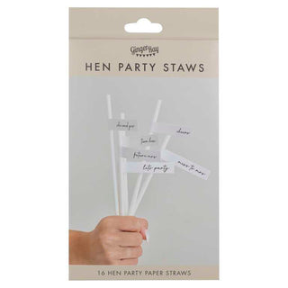 Team Bride Hen Party Paper Straws