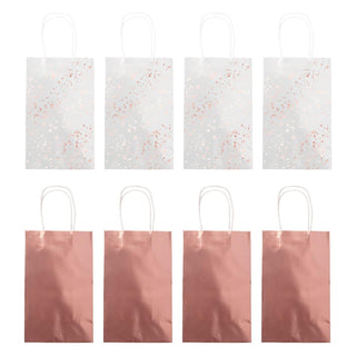 Team Bride Metallic Rose Gold Paper Loot Bags (8)