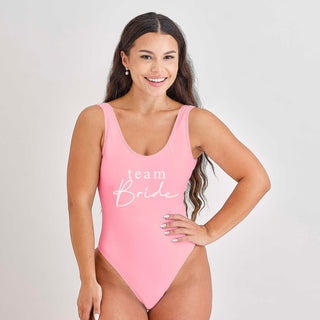 Team Bride Pink Hen Party Swimsuit - Choose Size
