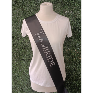 Team Bride Sash Black & White