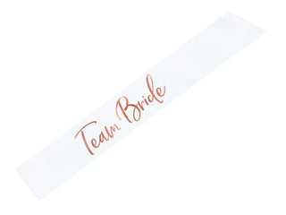 Team Bride Sash - White & Rosegold