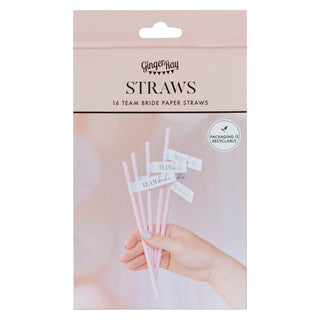 Sip in style with these elegant 'Team Bride' paper straws