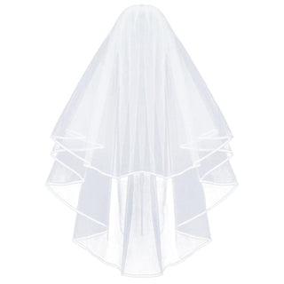 Veil White with Satin Trim