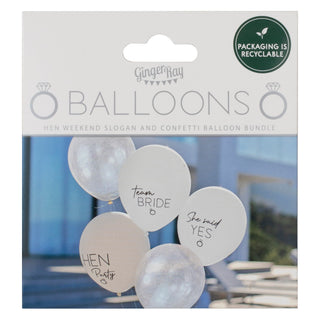Silver, White and Nude Hen Party Balloon Bundle