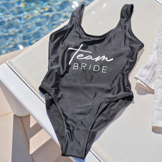 Team Bride Black Hen Party Swimsuit - Choose Size
