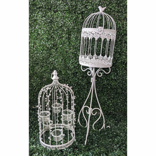 White Birdcage and Candle Stand Set - Rental
