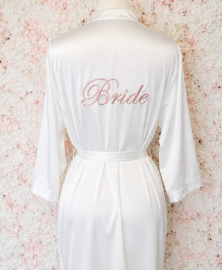 White Bride Embroidered Robe - Short Length (Size UK 6-10)