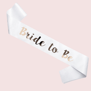White Bride to Be Hen Party Sash