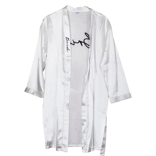 White Embroidered Bride Dressing Gown