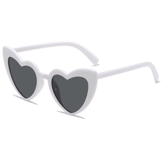 White Heart-Shaped Sunglasses