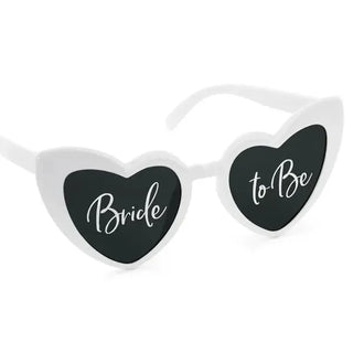 White Heart Shaped Sunnies with Bride To Be Print