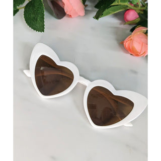White Heart Sunglasses - Kids