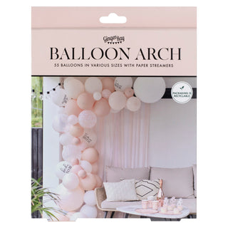 White, Pink and Confetti Hen Party Balloon Arch Kit