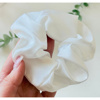 White Satin Hair Scrunchie