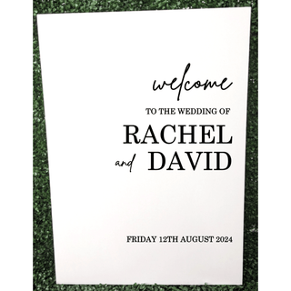White Welcome Sign Board - Plain