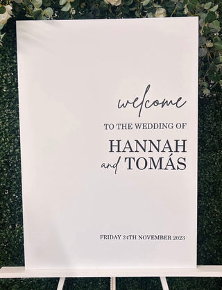 White Welcome Sign Board - The Classic