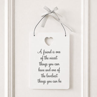 White Wooden Hanging Decoration with Cute Quotes - Choice of 3