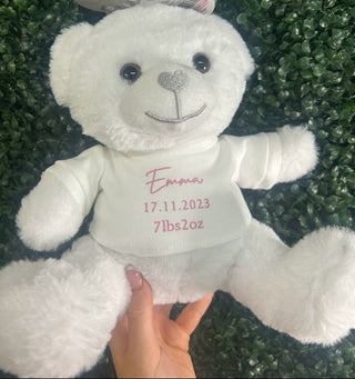Personalised Teddy Bear - White