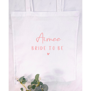 Personalised Bridal Tote bag - White