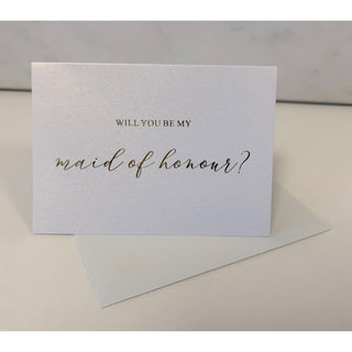 Will you be my Maid of Honour Card with envelope - Gold